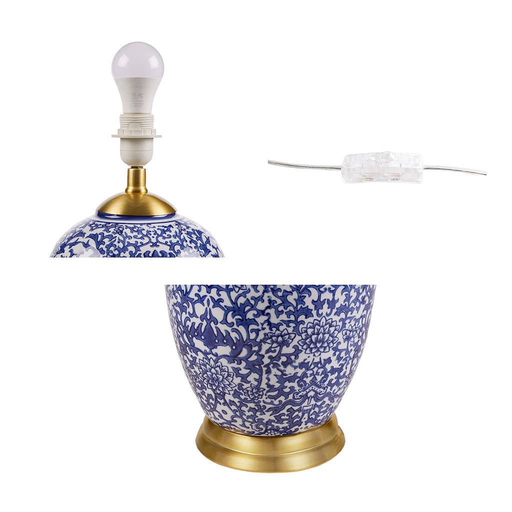 Olliix Olliix - Blue Ceramic Ginger Jar Table Lamp