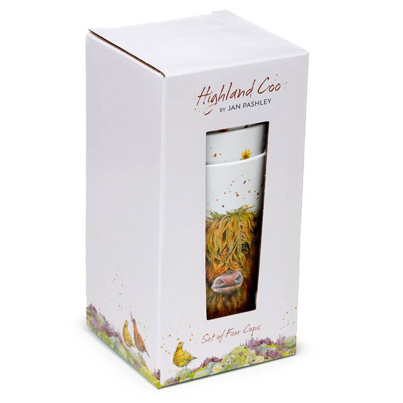 Puckator Ltd Puckator Ltd - Highland Coo Cow Set of 4 Recycled RPET Picnic Cups