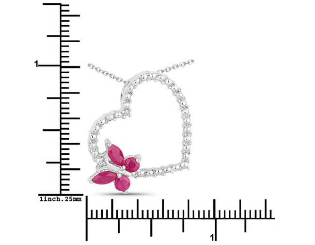 Quintessence Butterfly Necklace Butterfly on a Heart Necklace Genuine Gemstones 925 Sterling Silver