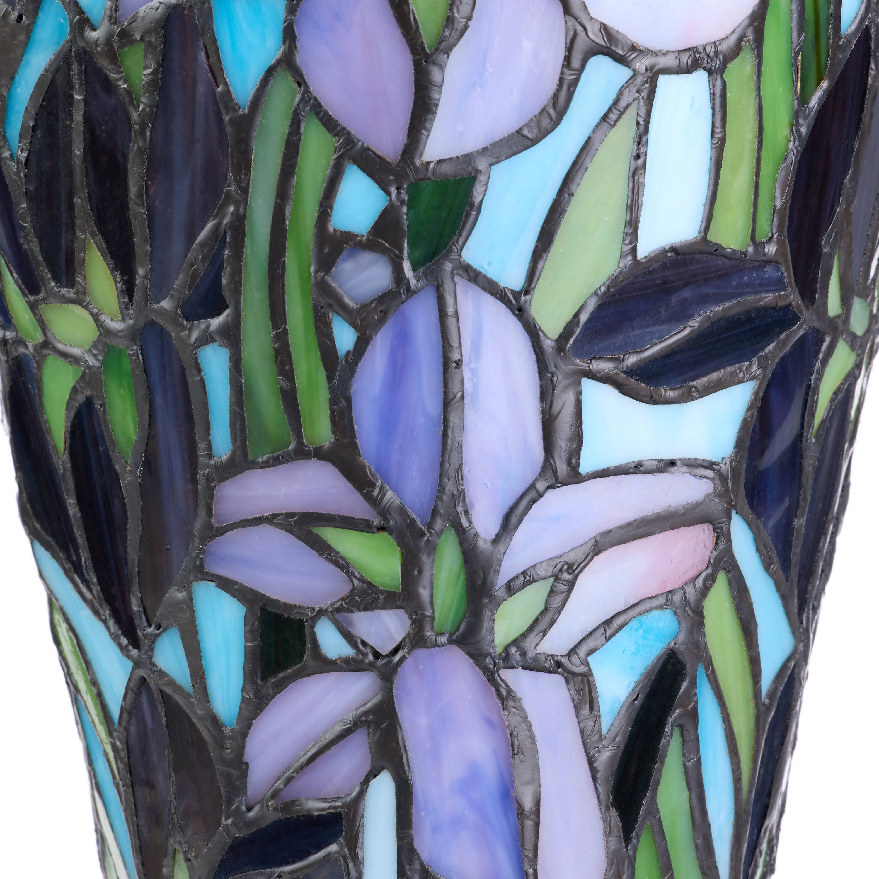 River of Goods River of Goods - 13.5"H Tiffany-Style Floral Vase Stained Glass Table Lamp