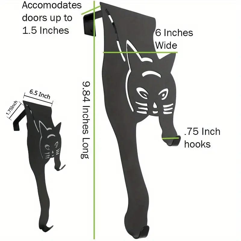 temu Overdoor Hook Cat Black Cat Over the Door Hooks Hanger Metal