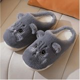 temu Slippers Gray / 5.5 Plush Cat Slippers Super Soft & Comfortable