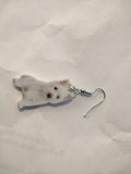 The Pink Pigs Acrylic Earrings Westie Dog & Kitten Acrylic Earrings