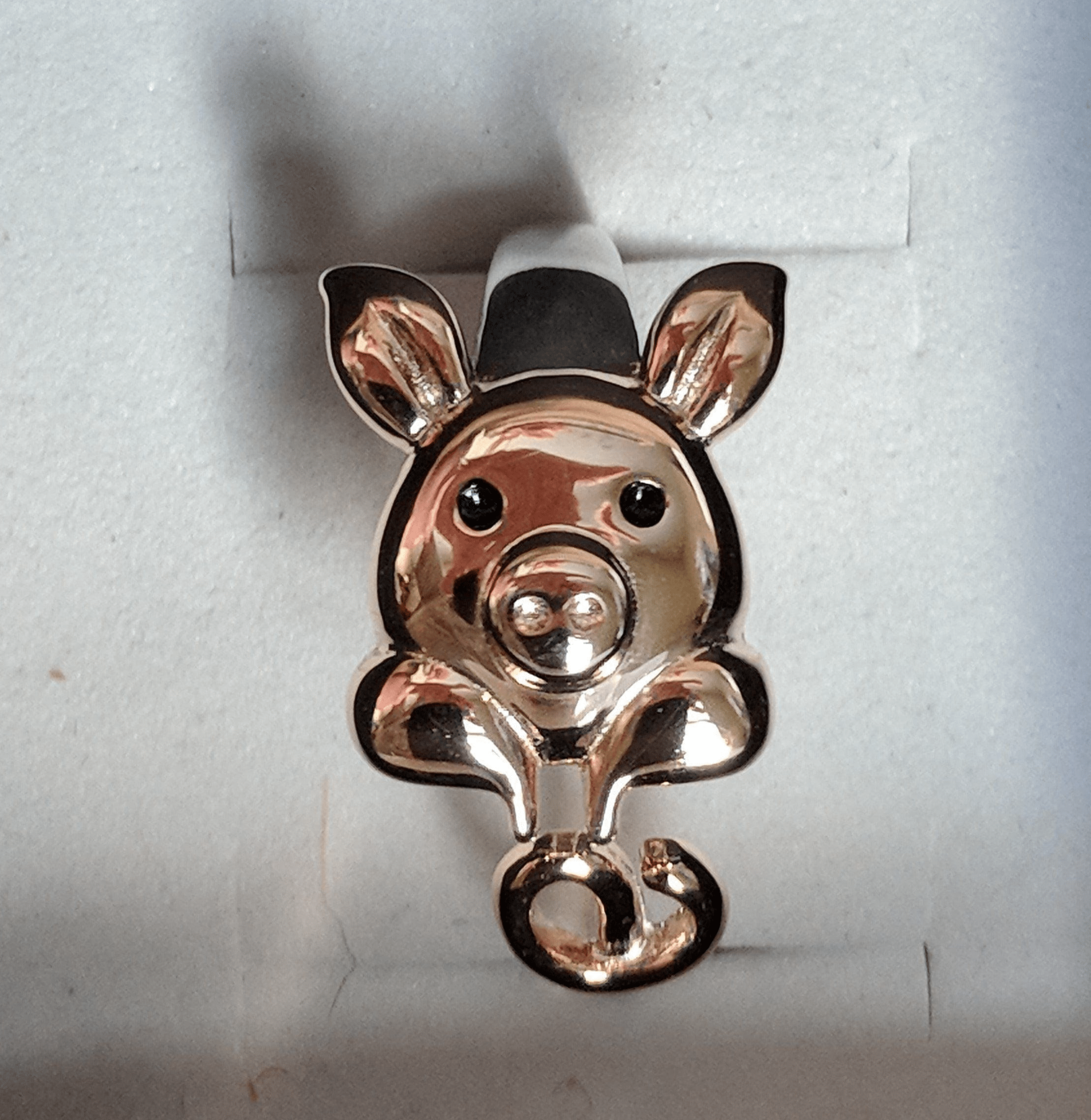 The Pink Pigs Fine Fashion Jewelry-Earrings Pig Stud Earrings "Keep Me In Your Heart" Rose Gold Plated Sterling Silver