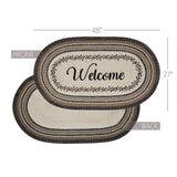 VHC Brands VHC Brands - Floral Vine Jute Rug Oval Welcome w/ Pad 27x48