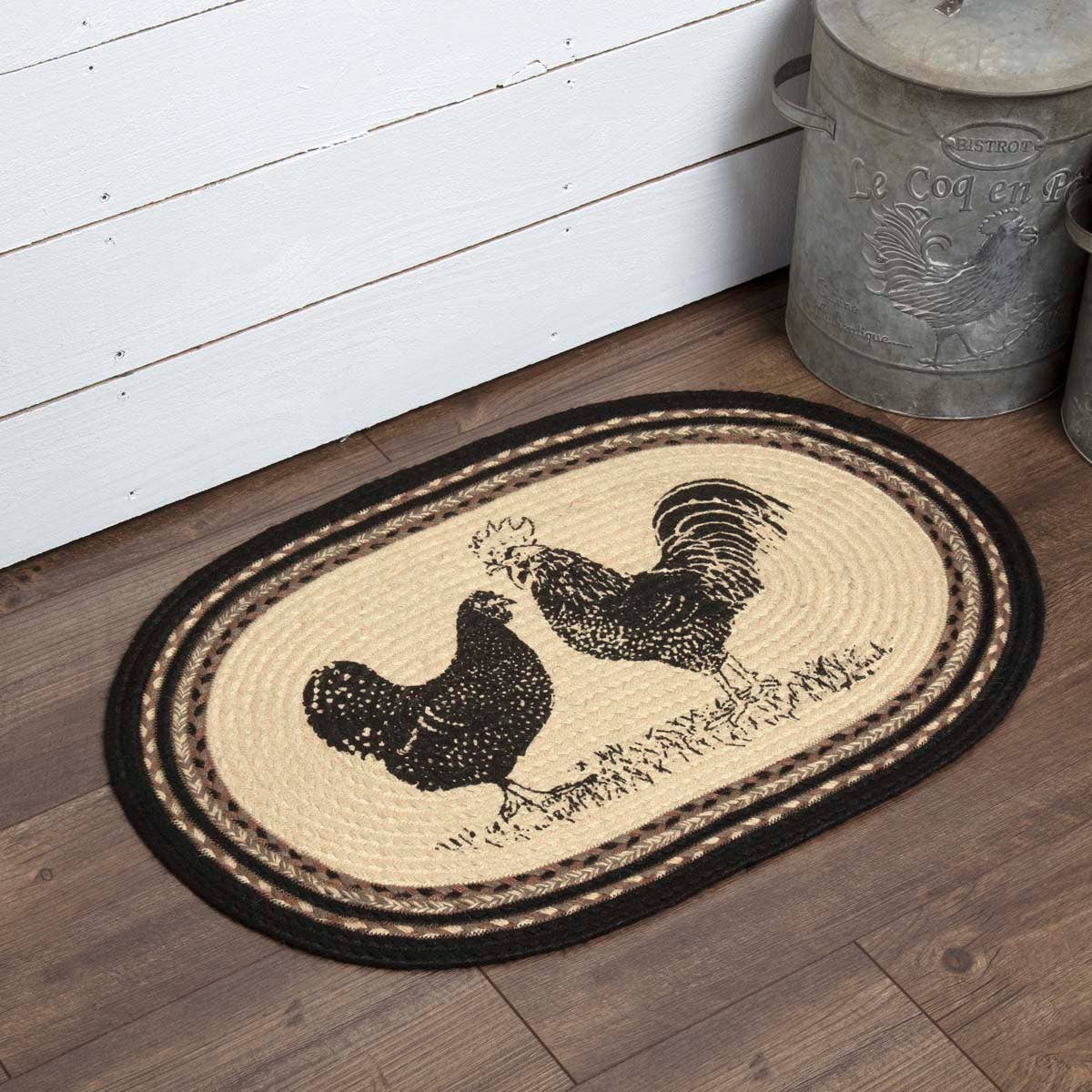 VHC Brands VHC Brands - Sawyer Mill Charcoal Poultry Jute Rug Oval 20x30