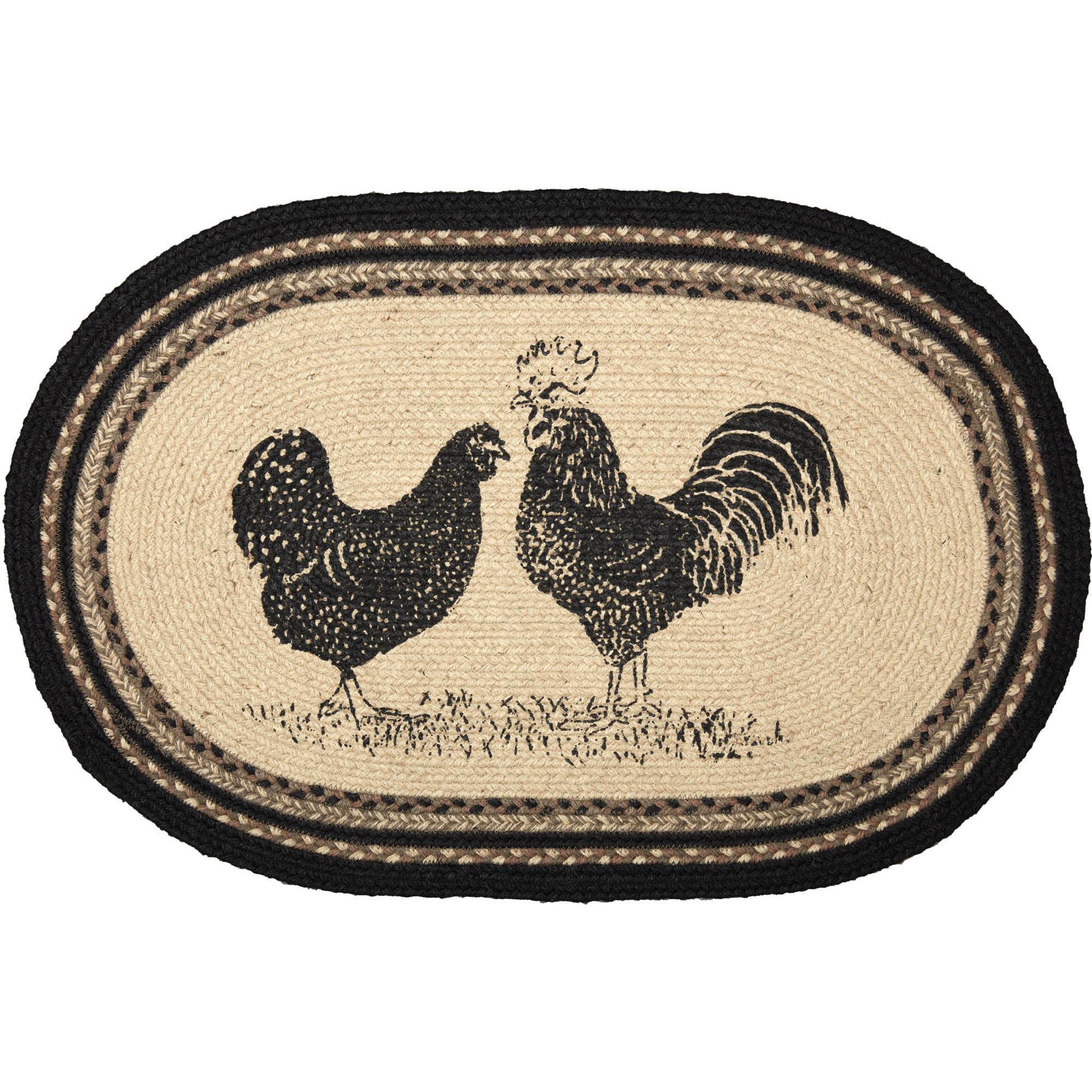 VHC Brands VHC Brands - Sawyer Mill Charcoal Poultry Jute Rug Oval 20x30