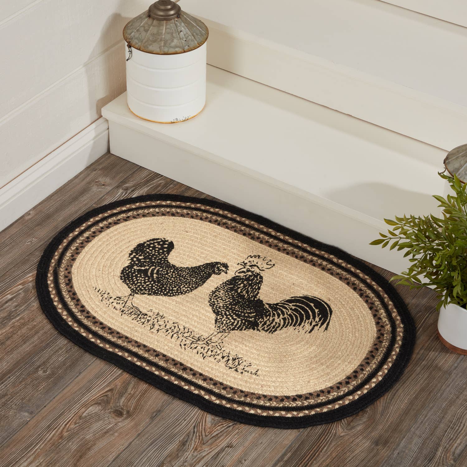 VHC Brands VHC Brands - Sawyer Mill Charcoal Poultry Jute Rug Oval 20x30