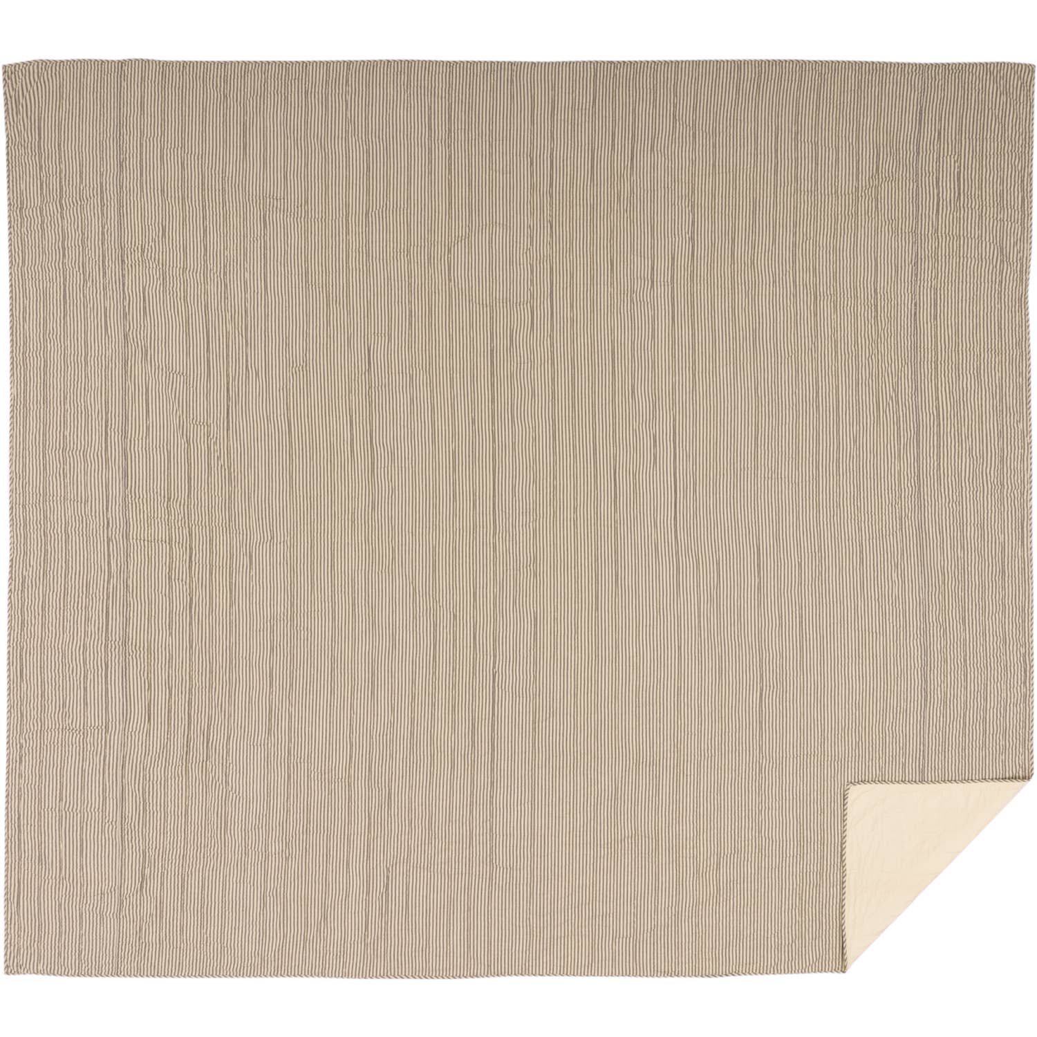 VHC Brands VHC Brands - Sawyer Mill Charcoal Ticking Stripe Quilt California King Coverlet 130Wx115L