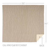 VHC Brands VHC Brands - Sawyer Mill Charcoal Ticking Stripe Quilt California King Coverlet 130Wx115L