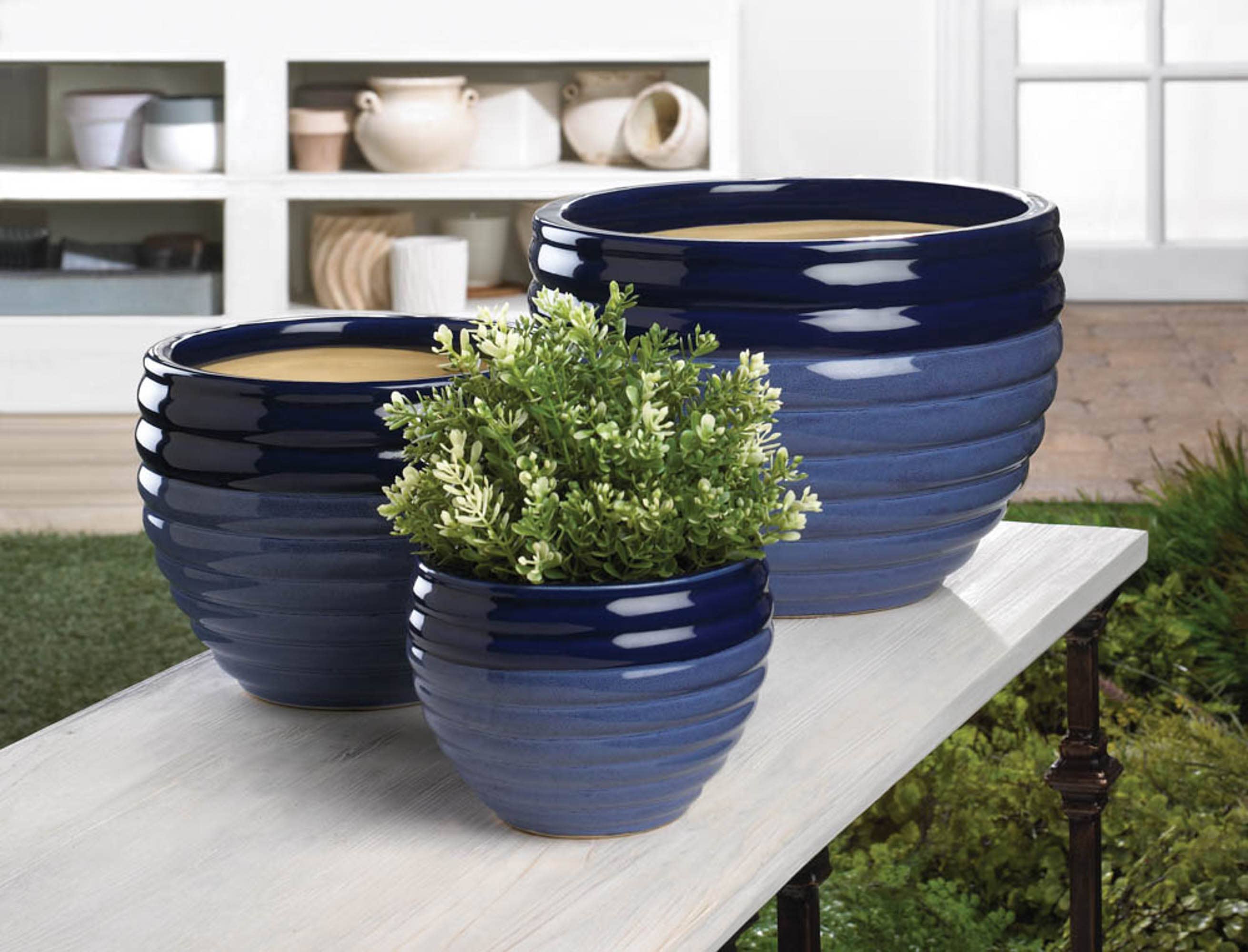 Zingz Home Zingz Home - Duo Blue Tone Planter Trio