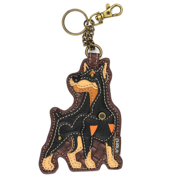 Faux Leather Dachshund Bag Charm Dark Brown