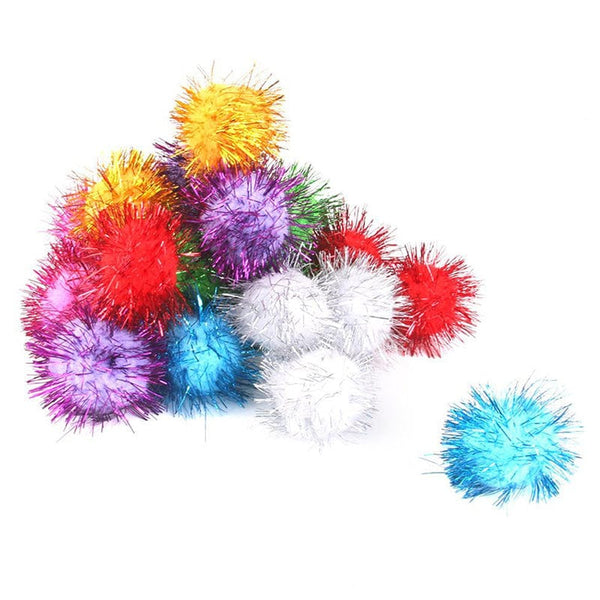Glitter Sparkle Pom Poms, Cat Sparkle Balls Toys