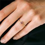Ali Express Rings Stackable Amethyst CZ Sterling Silver Ring-Dainty, Feminine