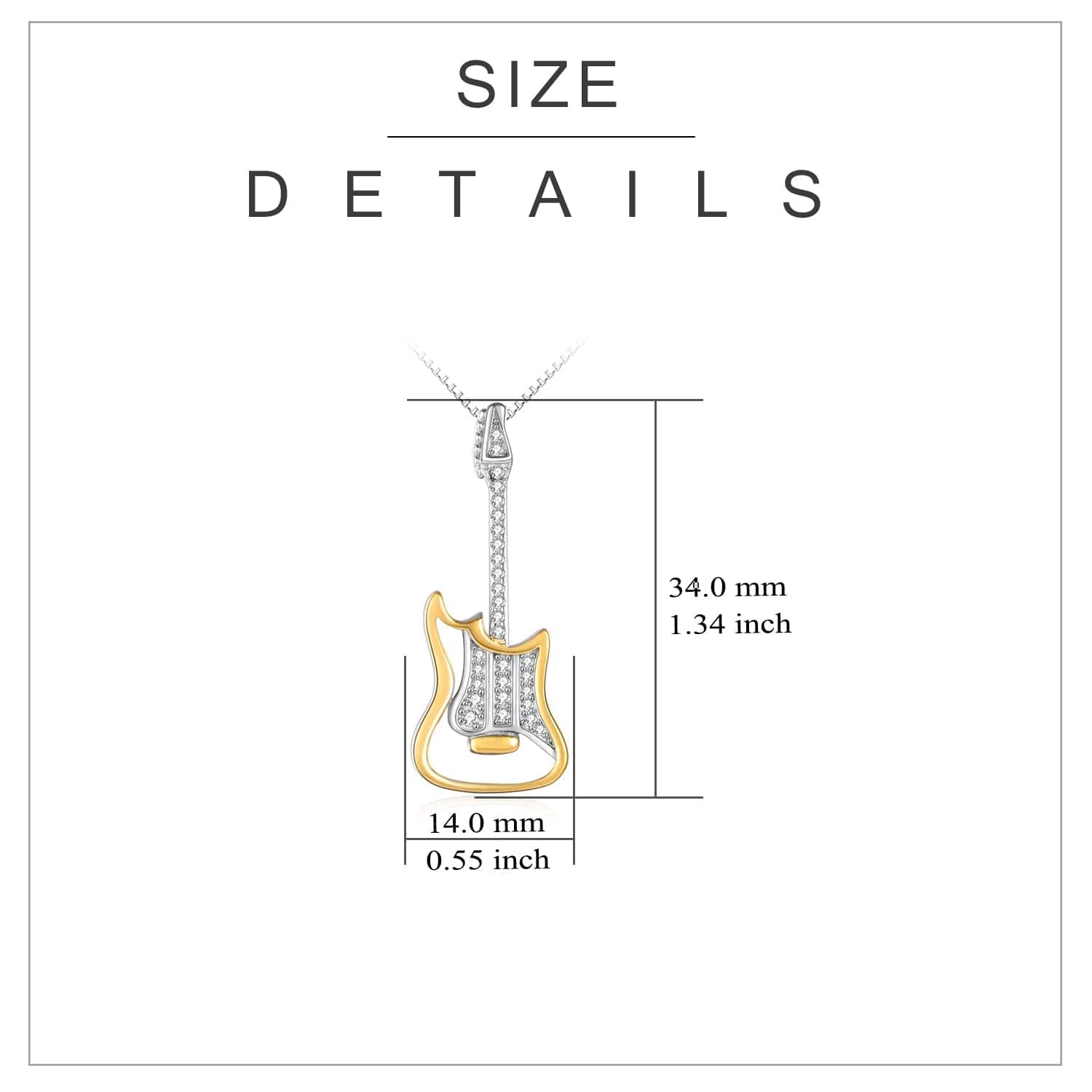 Alibaba - Bella Fine Fashion Jewelry-Necklace Guitar Necklace for the Rock and Rollers! 2-Tone Sterling Silver and 18k Gold Finish