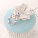 Alibaba - Booker Fine Fashion Jewelry-Necklace Lucky Horseshoe Sparkling Necklace Sterling Silver Rose Gold