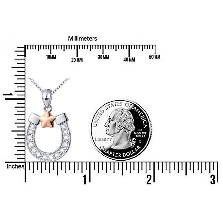 Alibaba - Booker Fine Fashion Jewelry-Necklace Lucky Horseshoe Sparkling Necklace Sterling Silver Rose Gold