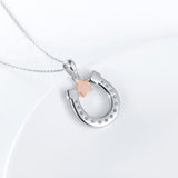 Alibaba - Booker Fine Fashion Jewelry-Necklace Lucky Horseshoe Sparkling Necklace Sterling Silver Rose Gold