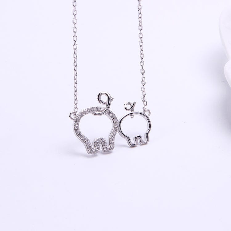 Alibaba - Booker Fine Fashion Jewelry-Necklace White Best Friends Piggies, Pair of Pig Butts Necklace! Yellow, Rose or White Gold Plated
