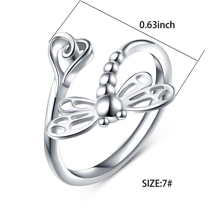 Alibaba - Booker Fine Fashion Jewelry-Ring Dragonfly Ring in 925 Sterling Silver, Simple and Sweet
