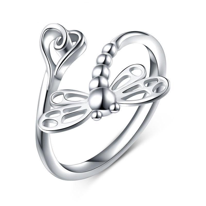 Alibaba - Booker Fine Fashion Jewelry-Ring Dragonfly Ring in 925 Sterling Silver, Simple and Sweet