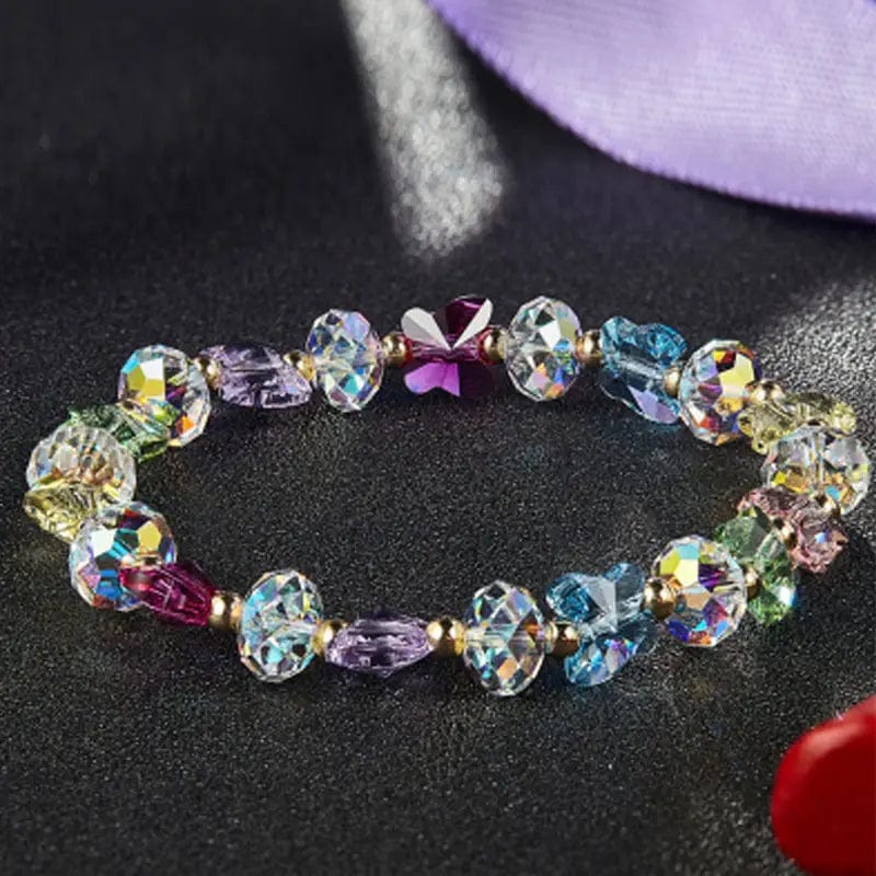 Alibaba Fashion Jewelry Multi/Stretch Crystal Butterfly Beaded Bracelets Multi Colors