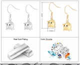 Alibaba Fashion Jewelry Piggy Drop Fashion Earrings-So Cute!  Gold Plated Brass