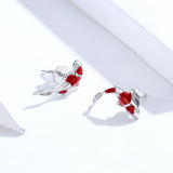 Alibaba Fine Fashion Jewelry-Earrings Colorful Koi Earrings & Charm-Beautiful Sterling Silver Fish Earrings!!