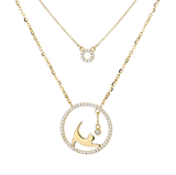 Alibaba Fine Fashion Jewelry-Necklace Cat Playing with Ball in a Circle Necklace, 2 Layers