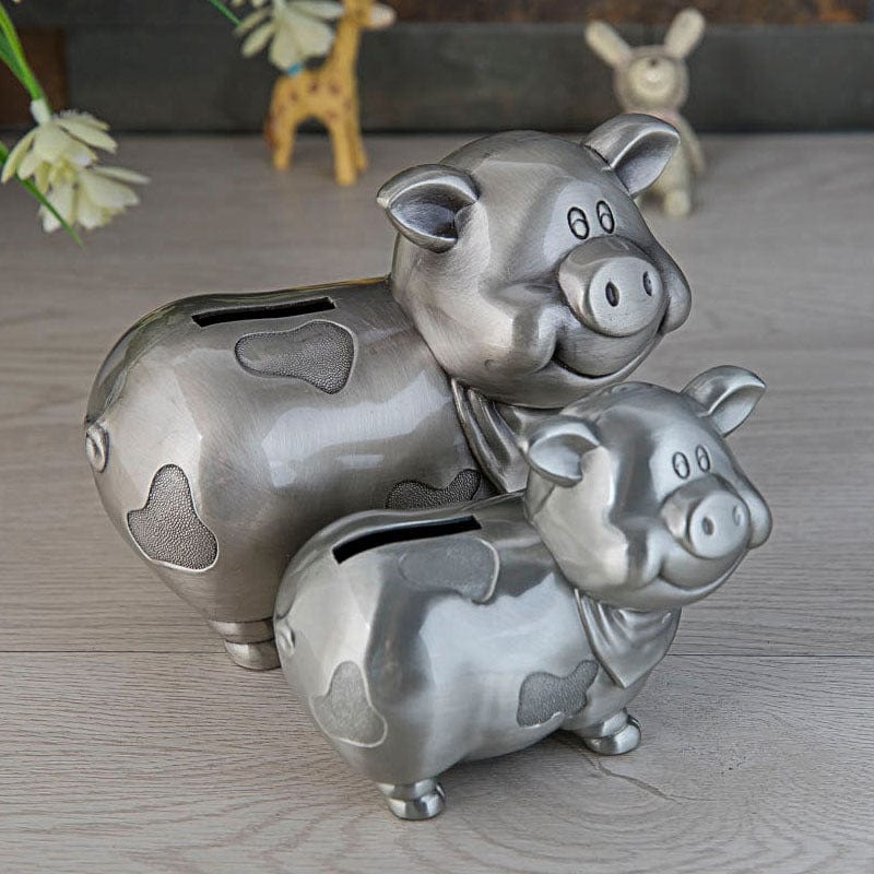 Alibaba Kids Pewter Pig & Cow Piggy Coin Banks-Unique and CUTE!  ONLY at TPP!