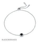 Alibaba - Koko moissanite necklace Black / Bracelet Moissanite Halo Jewelry 1ct Center Stone, 925 Sterling Silver Colors Available!
