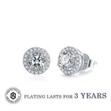 Alibaba - Koko moissanite necklace Clear / Earrings Moissanite Halo Jewelry 1ct Center Stone, 925 Sterling Silver Colors Available!