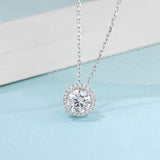 Alibaba - Koko moissanite necklace Clear / Necklace Moissanite Halo Jewelry 1ct Center Stone, 925 Sterling Silver Colors Available!