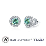 Alibaba - Koko moissanite necklace Green / Earrings Moissanite Halo Jewelry 1ct Center Stone, 925 Sterling Silver Colors Available!