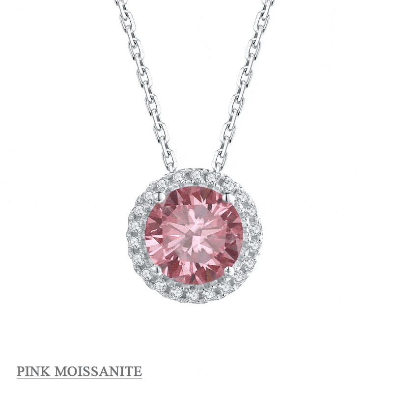 Alibaba - Koko moissanite necklace Moissanite Halo Jewelry 1ct Center Stone, 925 Sterling Silver Colors Available!