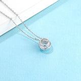 Alibaba - Koko moissanite necklace Moissanite Halo Jewelry 1ct Center Stone, 925 Sterling Silver Colors Available!