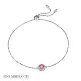 Alibaba - Koko moissanite necklace Pink / Bracelet Moissanite Halo Jewelry 1ct Center Stone, 925 Sterling Silver Colors Available!