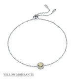 Alibaba - Koko moissanite necklace Yellow / Bracelet Moissanite Halo Jewelry 1ct Center Stone, 925 Sterling Silver Colors Available!