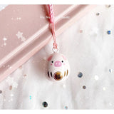 Japanese Lucky Pig or Koi Bell Laniard Handmade