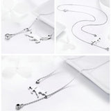 AliExpress - bamoer Fine Fashion Jewelry-Necklace Cat Necklace Sterling SIlver with CZ Ball Adjustable 18" Chain