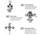 AliExpress - bamoer Fine Fashion Jewelry-Necklace Cross with Rose Black CZ Oxidized Sterling Silver Unique