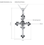 AliExpress - bamoer Fine Fashion Jewelry-Necklace Cross with Rose Black CZ Oxidized Sterling Silver Unique