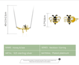 AliExpress - bamoer Jewelry Sets Dainty Honey Bee Necklace and Earrings Each or SET 925 Sterling Silver*