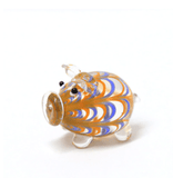 AliExpress Figurines 4 Blue/Orange Murano Glass Handblown Piggy Assortment