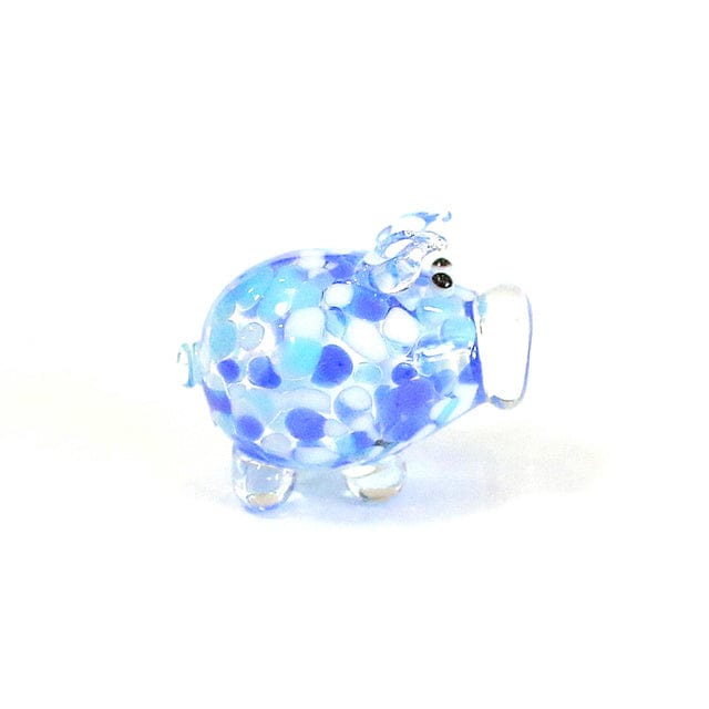 AliExpress Figurines 9 Blue Spots Murano Glass Handblown Piggy Assortment