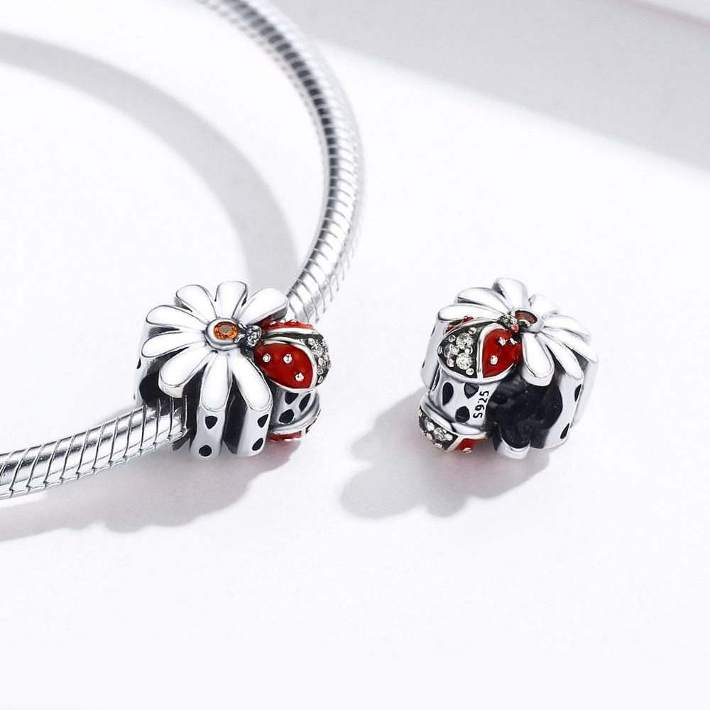 AliExpress Fine Fashion Jewelry Ring Ladybug on a Daisy Sterling Silver Ring, Earrings, Charm