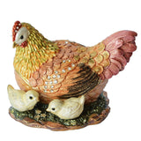 Hen and Chicks Jeweled Pewter Trinket Box