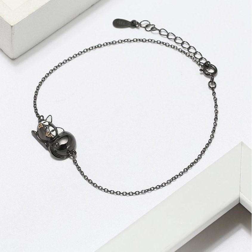 AliExpress Jewelry SET-Fine Fashion 925 Silver Black Cat Jewelry Sterling SIlver