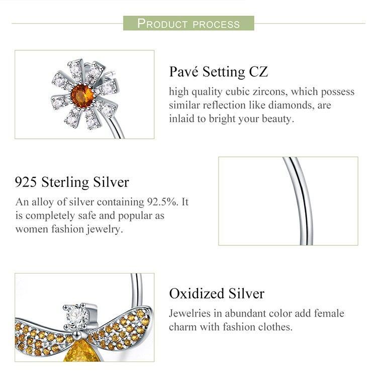 AliExpress Jewelry SET-Fine Fashion 925 Silver Honey Bee Jewelry SET, Ring, Earrings and Necklace BEE-autiful!  Elegant!