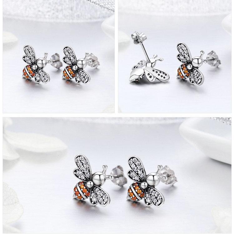 AliExpress Jewelry SET-Fine Fashion 925 Silver Honey Bee With a Star Jewelry SET : Ring, Necklace, Earrings